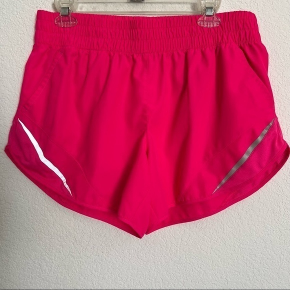 Athletic Works Hot Pink Running Athletic Shorts 5"  Reflective Stripes Large